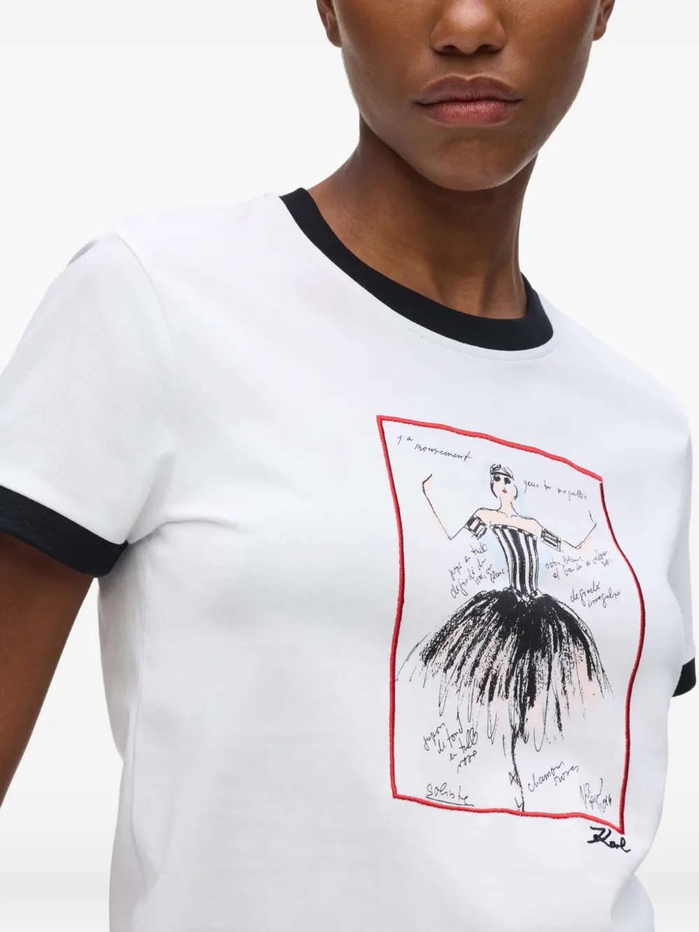 Karl Lagerfeld Le Ballet T-shirt Wit