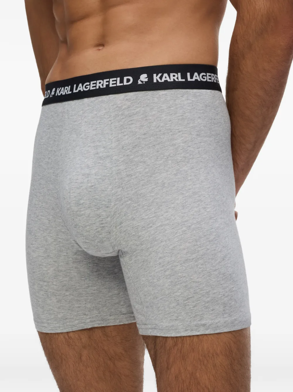 Karl Lagerfeld Drie boxershorts met logoband Grijs