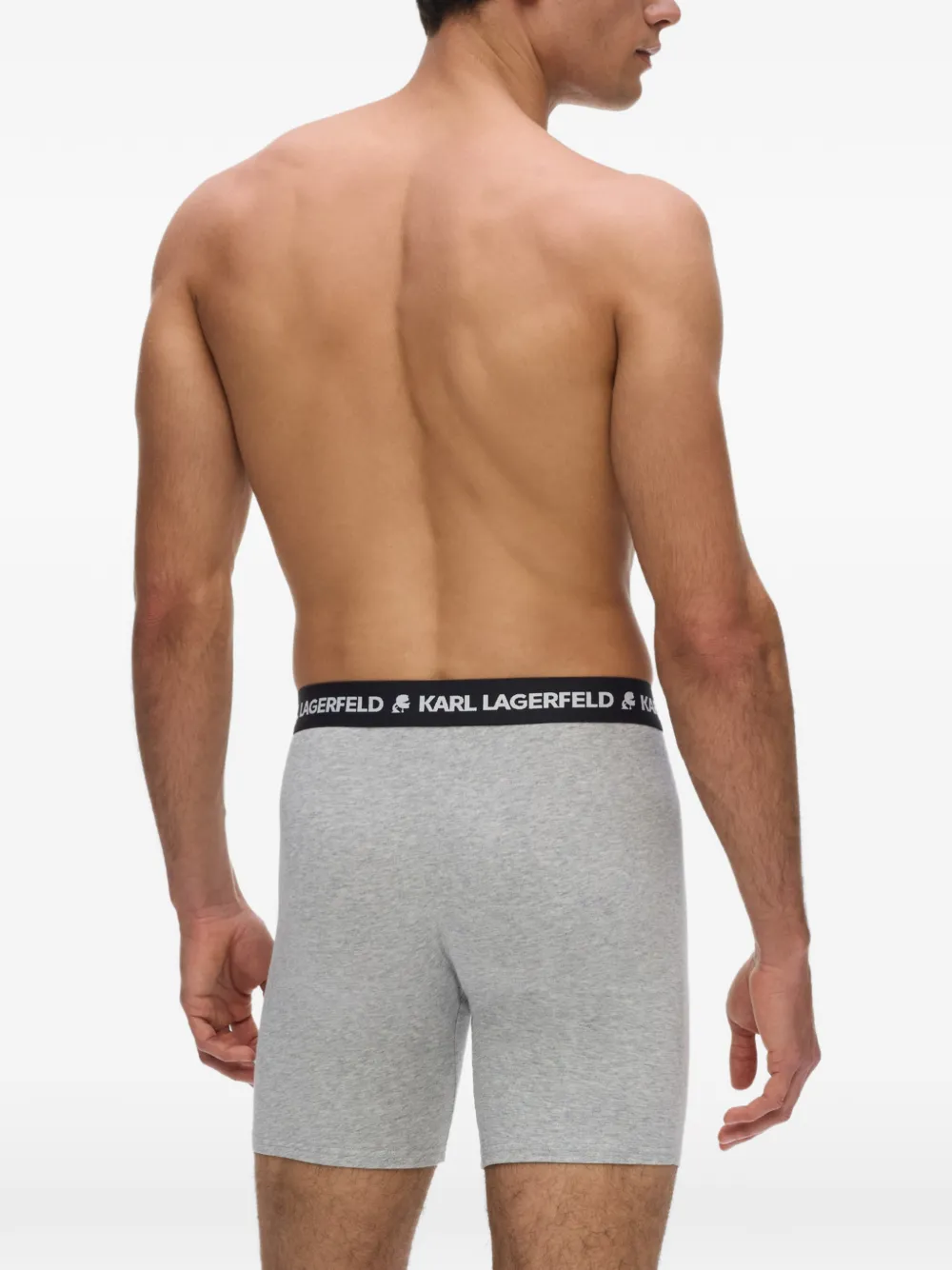 Karl Lagerfeld Drie boxershorts met logoband Grijs