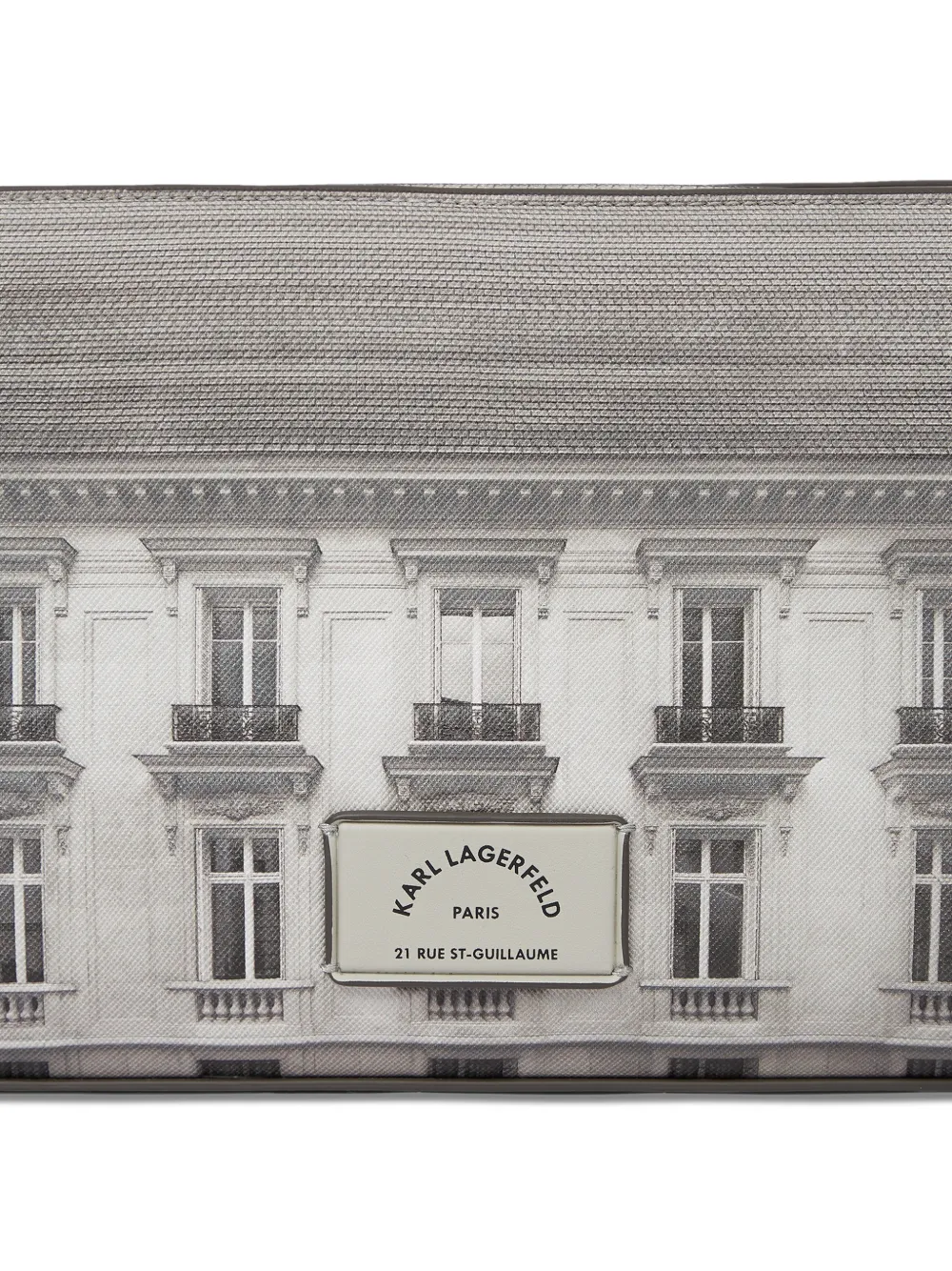 Karl Lagerfeld Rue St-Guillaume Maison leren clutch Grijs