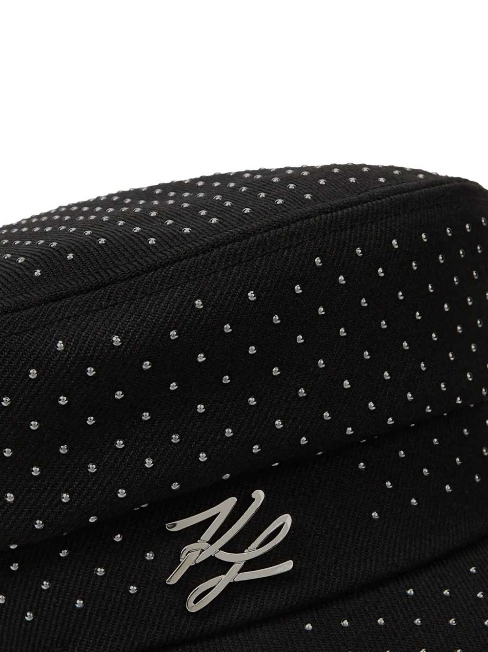 Karl Lagerfeld K Autograph bakerboy pet verfraaid met studs Zwart