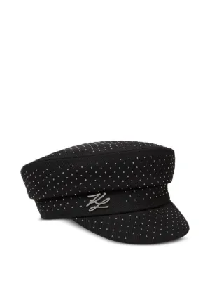 未使用品 EMPORIO ARMANI ベレー帽 ブラック スタッズ ロゴ EMPORIO