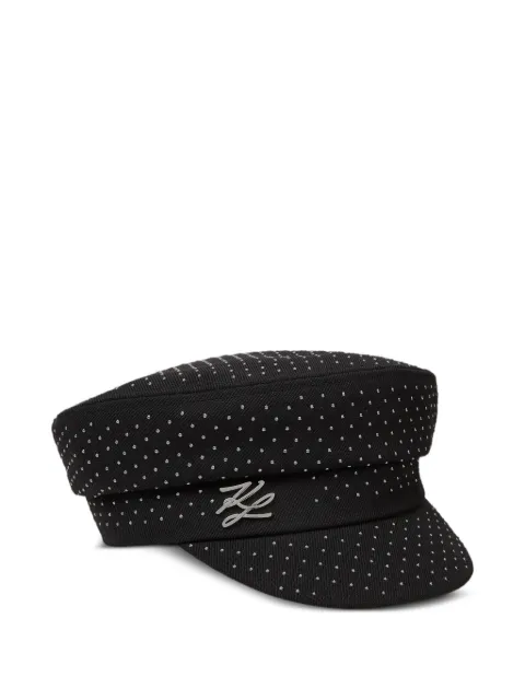 Karl Lagerfeld K/Autograph stud-embellished baker boy cap