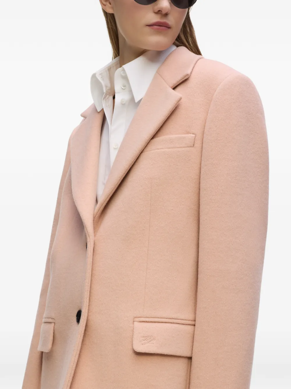 Karl Lagerfeld Mantel met enkele rij knopen Roze