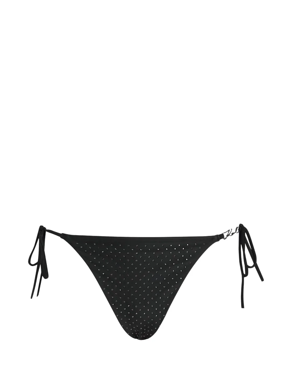 Karl Lagerfeld rhinestone-embellished side-tie bikini bottoms - Schwarz