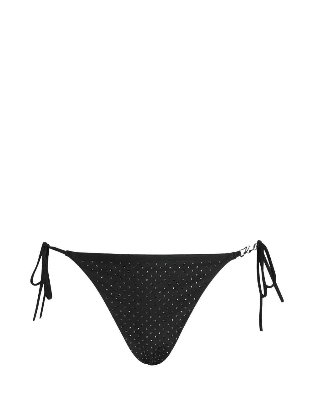 Karl Lagerfeld rhinestone-embellished side-tie bikini bottoms - Schwarz