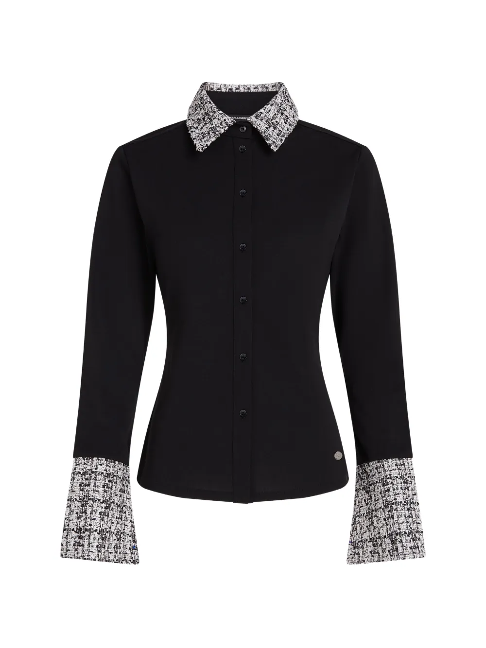 Karl Lagerfeld Polo con finiture bouclé - Nero