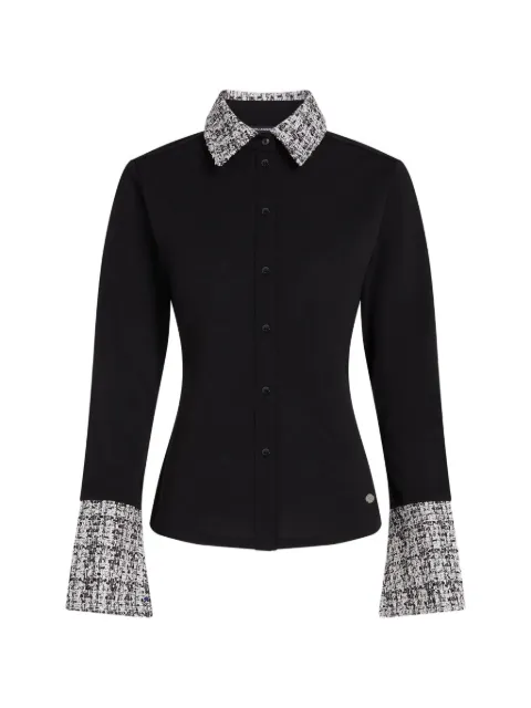 Karl Lagerfeld long-sleeved buckle detail polo shirt