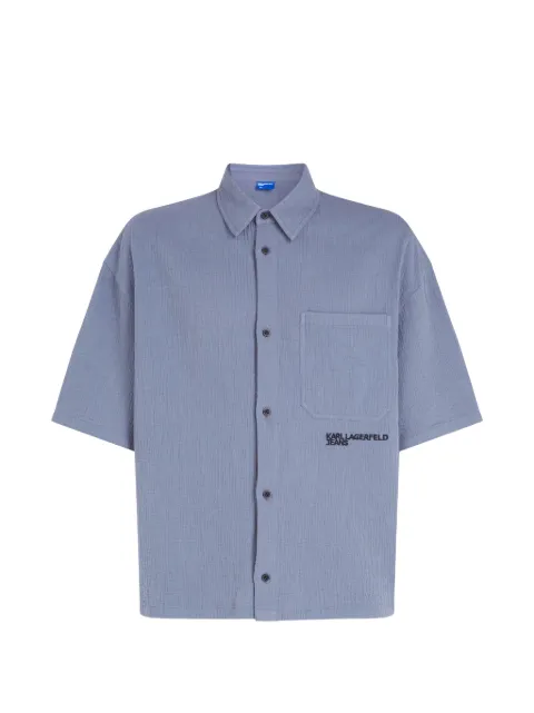 Karl Lagerfeld Jeans chemise à effet froissé et manches courtes