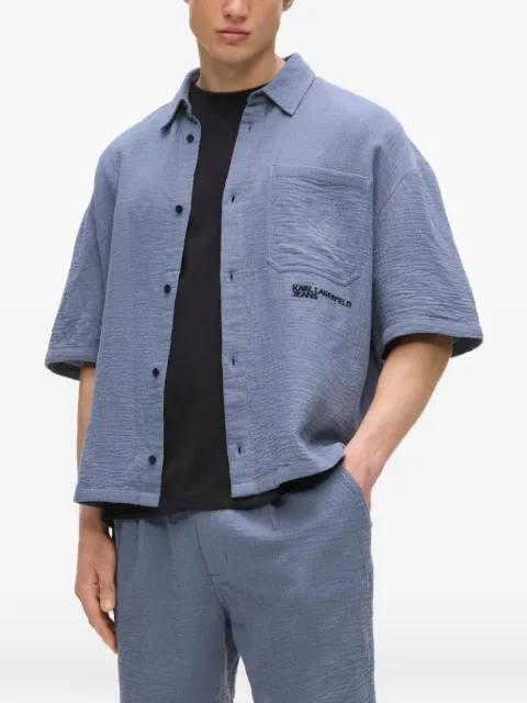 Karl Lagerfeld Jeans chemise à effet froissé et manches courtes