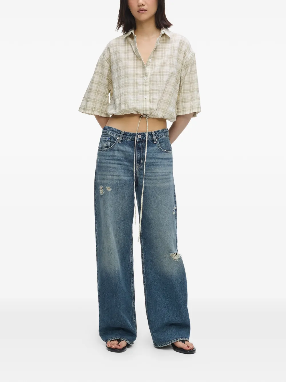 Karl Lagerfeld Jeans Gerafelde jeans Blauw