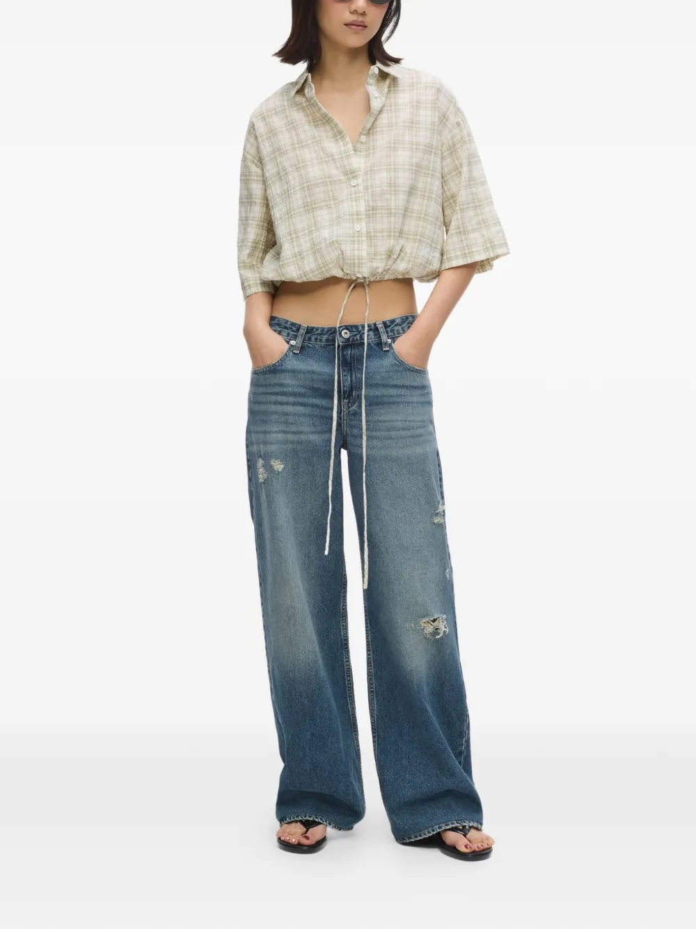 Karl Lagerfeld Jeans Gerafelde jeans Blauw