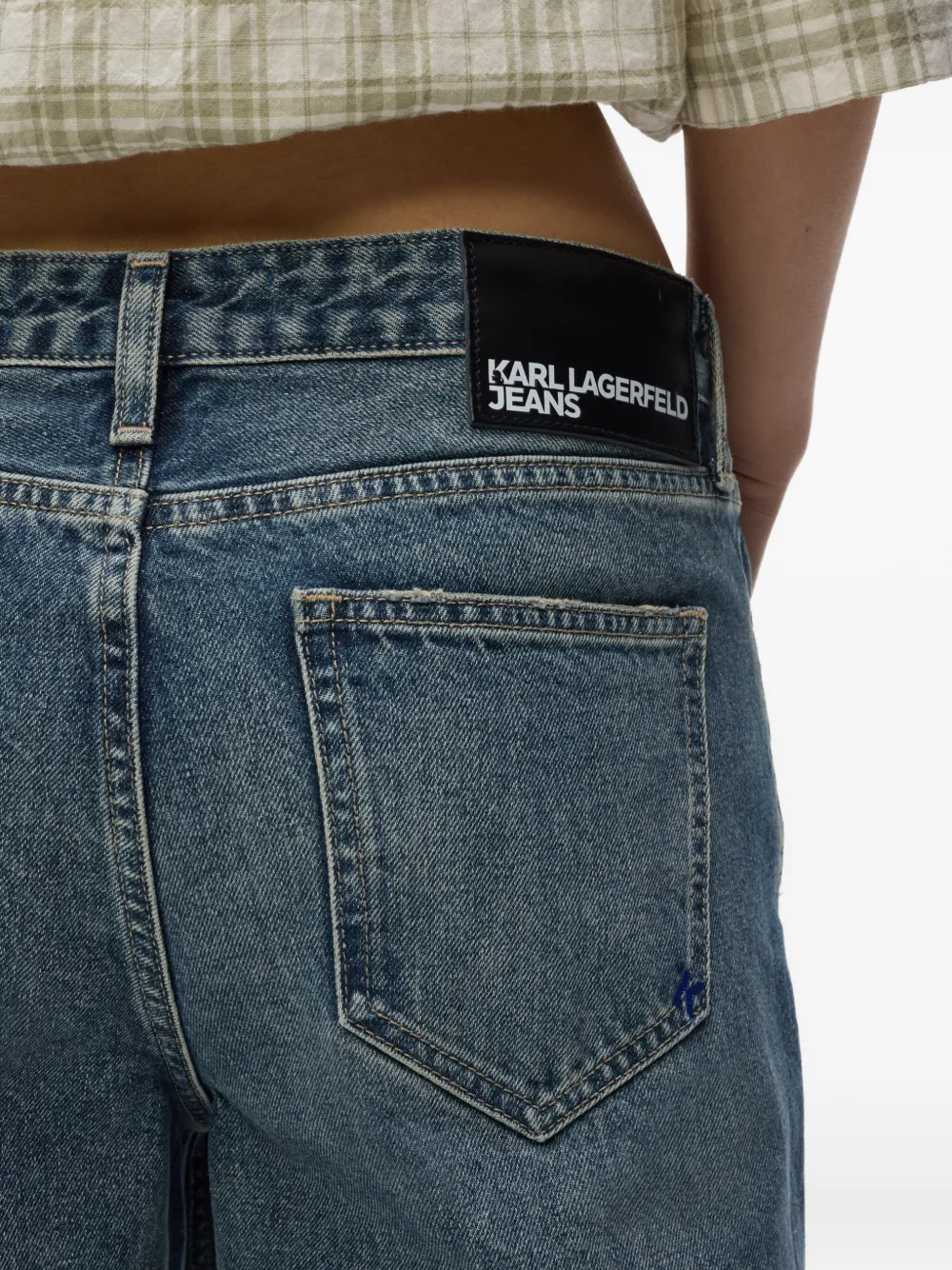 Karl Lagerfeld Jeans Gerafelde jeans Blauw