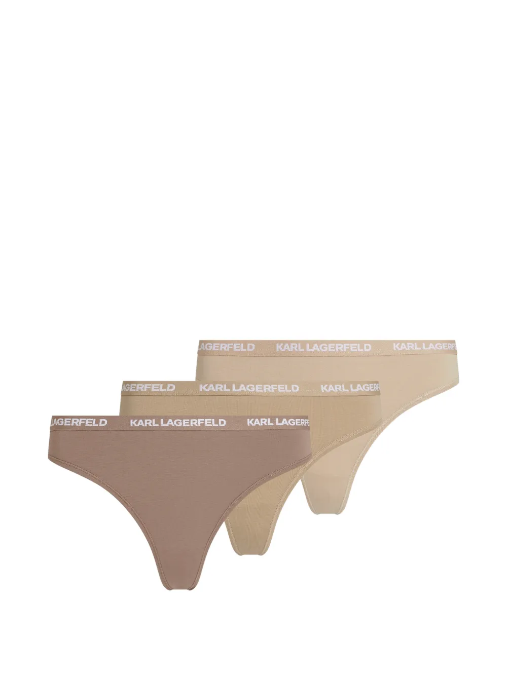 Karl Lagerfeld logo-detail cotton thongs (set of three) - Toni neutri