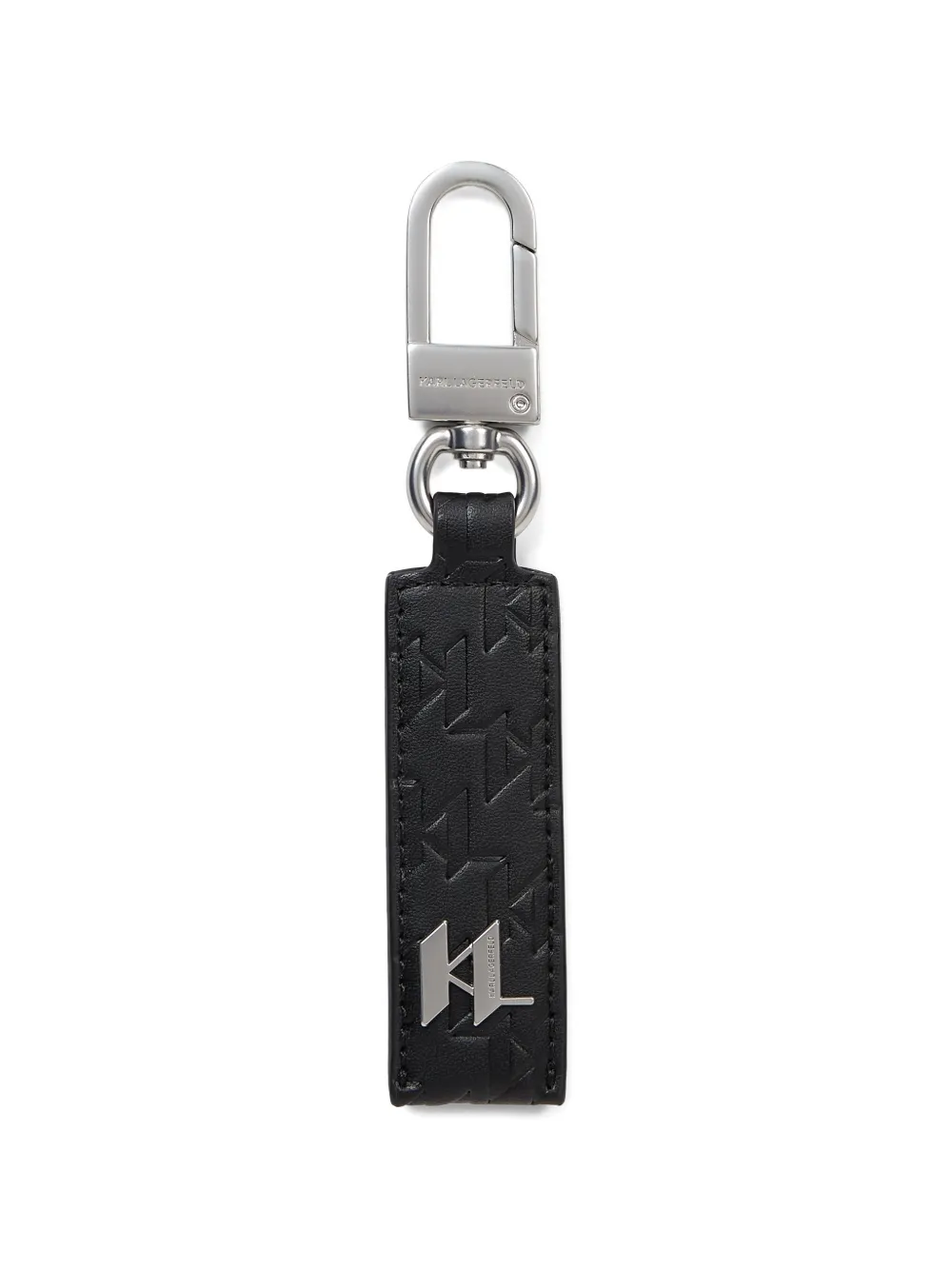 Karl Lagerfeld monogram-embossed logo-plaque keychain - Schwarz