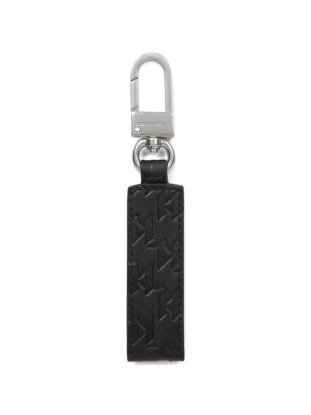 Karl Lagerfeld Sleutelhanger met logo-plakkaat en monogram-reliëf Zwart