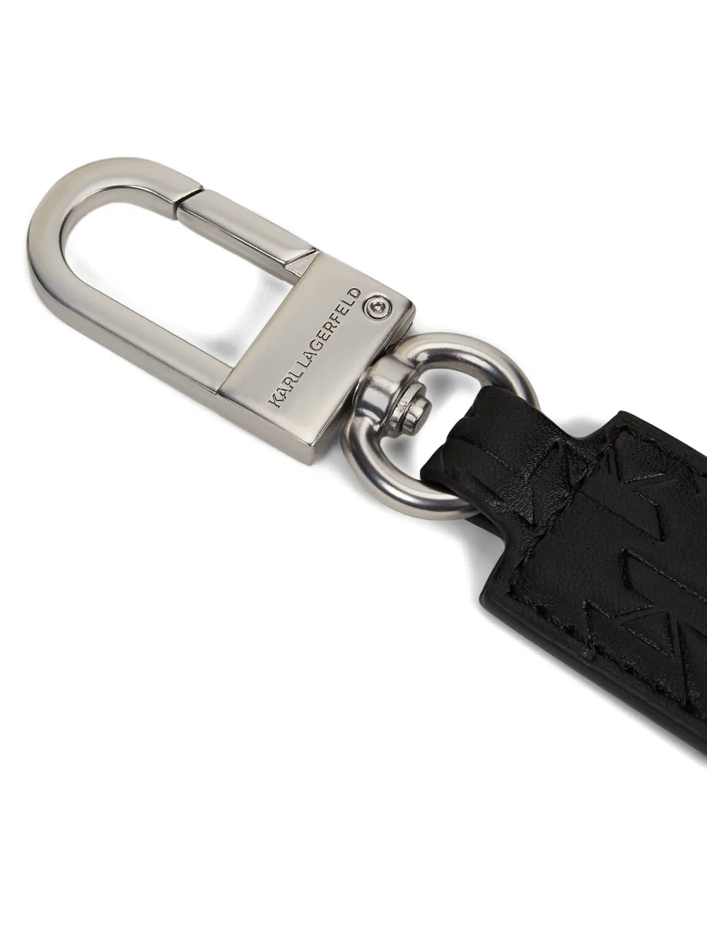 Karl Lagerfeld Sleutelhanger met logo-plakkaat en monogram-reliëf Zwart