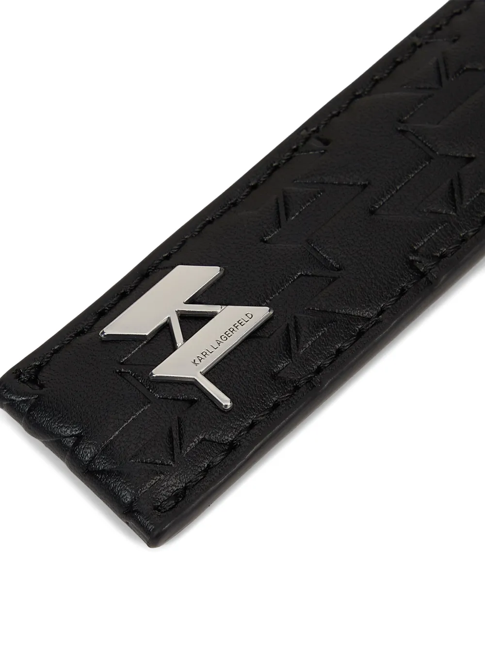 Karl Lagerfeld Sleutelhanger met logo-plakkaat en monogram-reliëf Zwart
