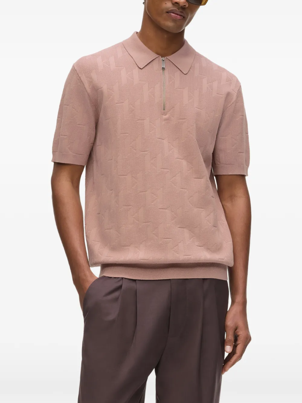 Karl Lagerfeld Poloshirt met monogram Roze