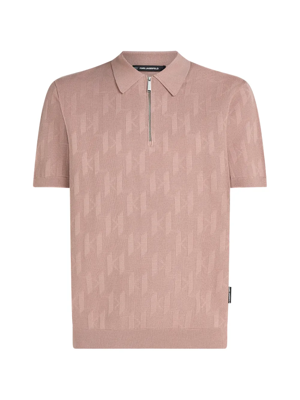 Karl Lagerfeld monogram-pattern polo shirt - Rosa