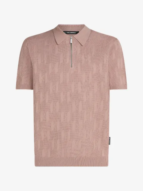 Karl Lagerfeld polo con monograma y cremallera