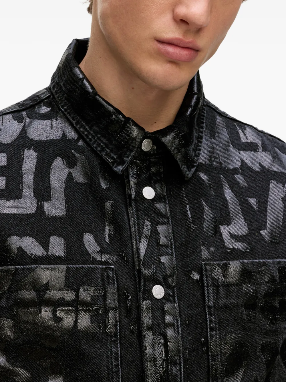 Karl Lagerfeld Jeans Overhemd met logoprint Zwart