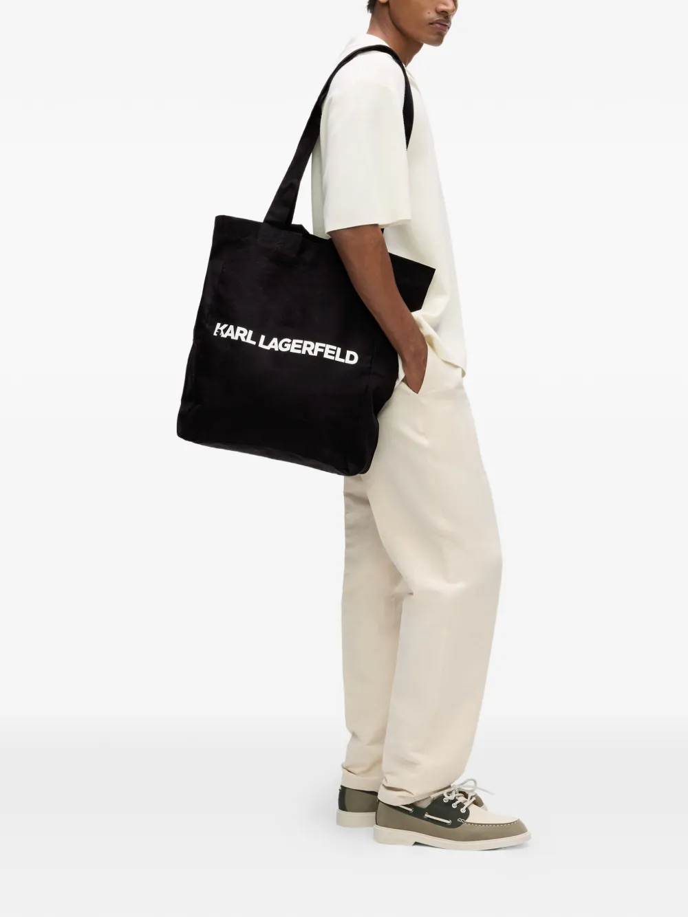 Karl Lagerfeld Shopper met logoprint Zwart