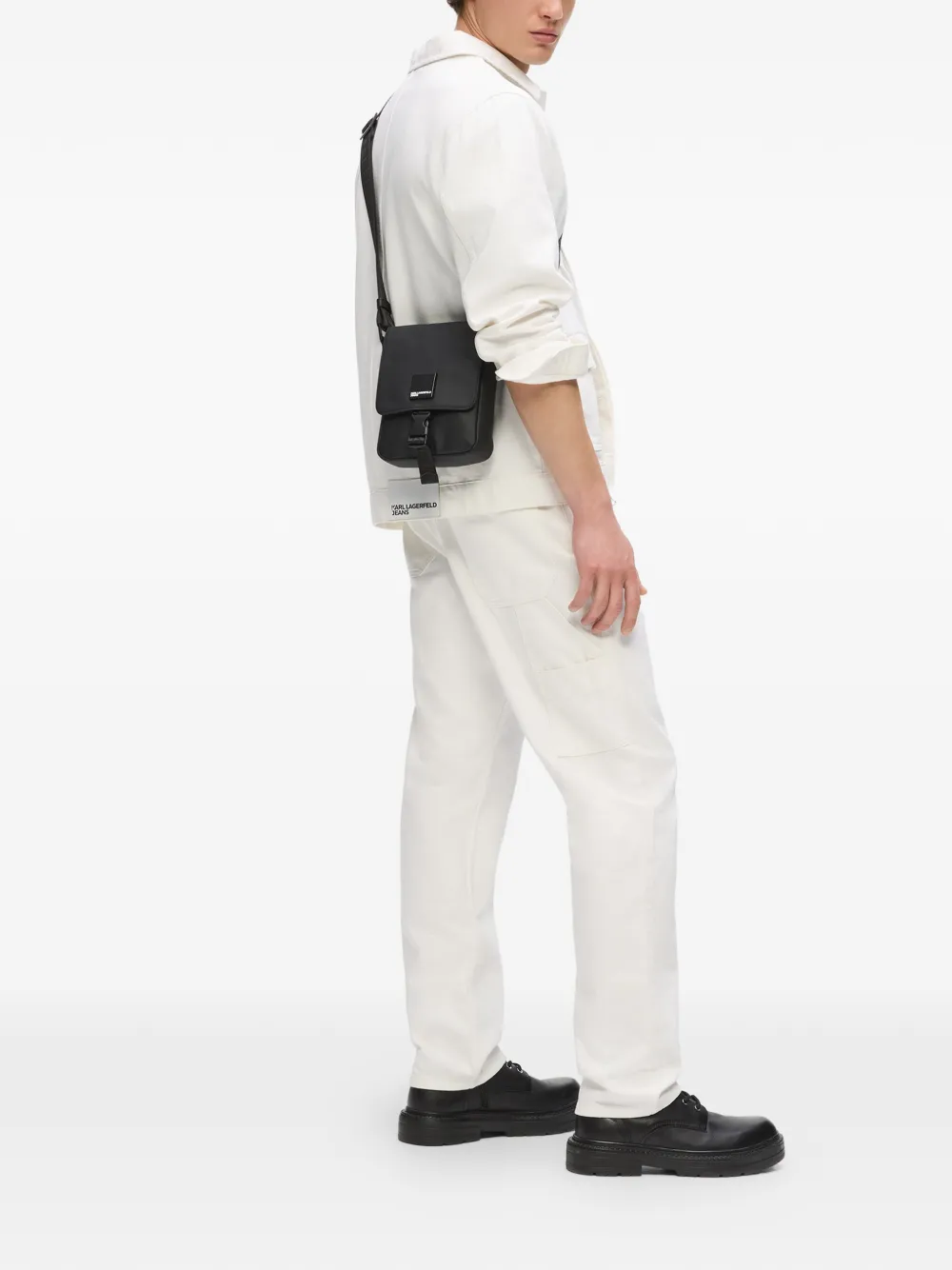 Karl Lagerfeld Jeans Venture messengertas met logoplakkaat Zwart