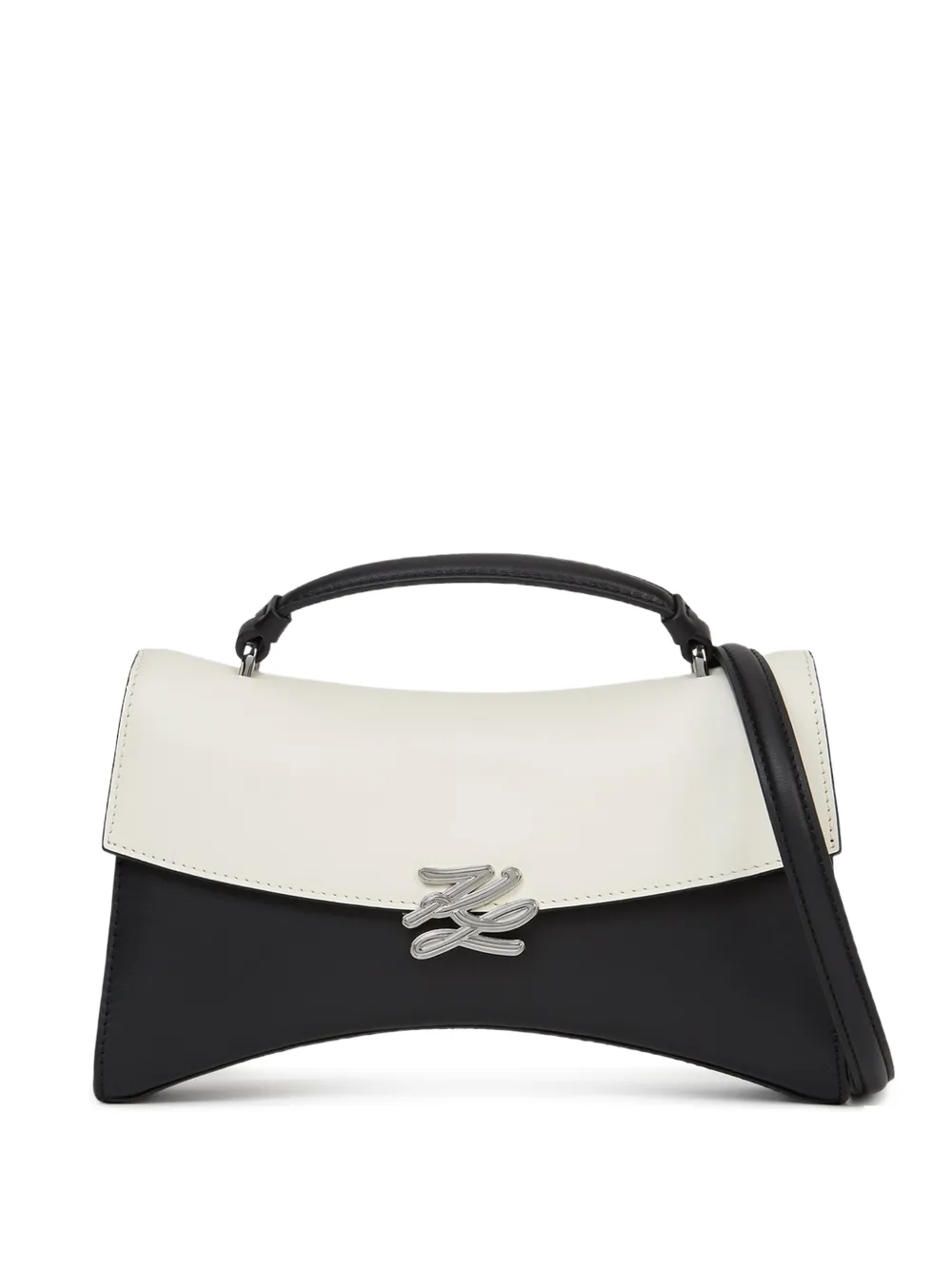 Karl Lagerfeld Autograph leather crossbody bag - Bianco