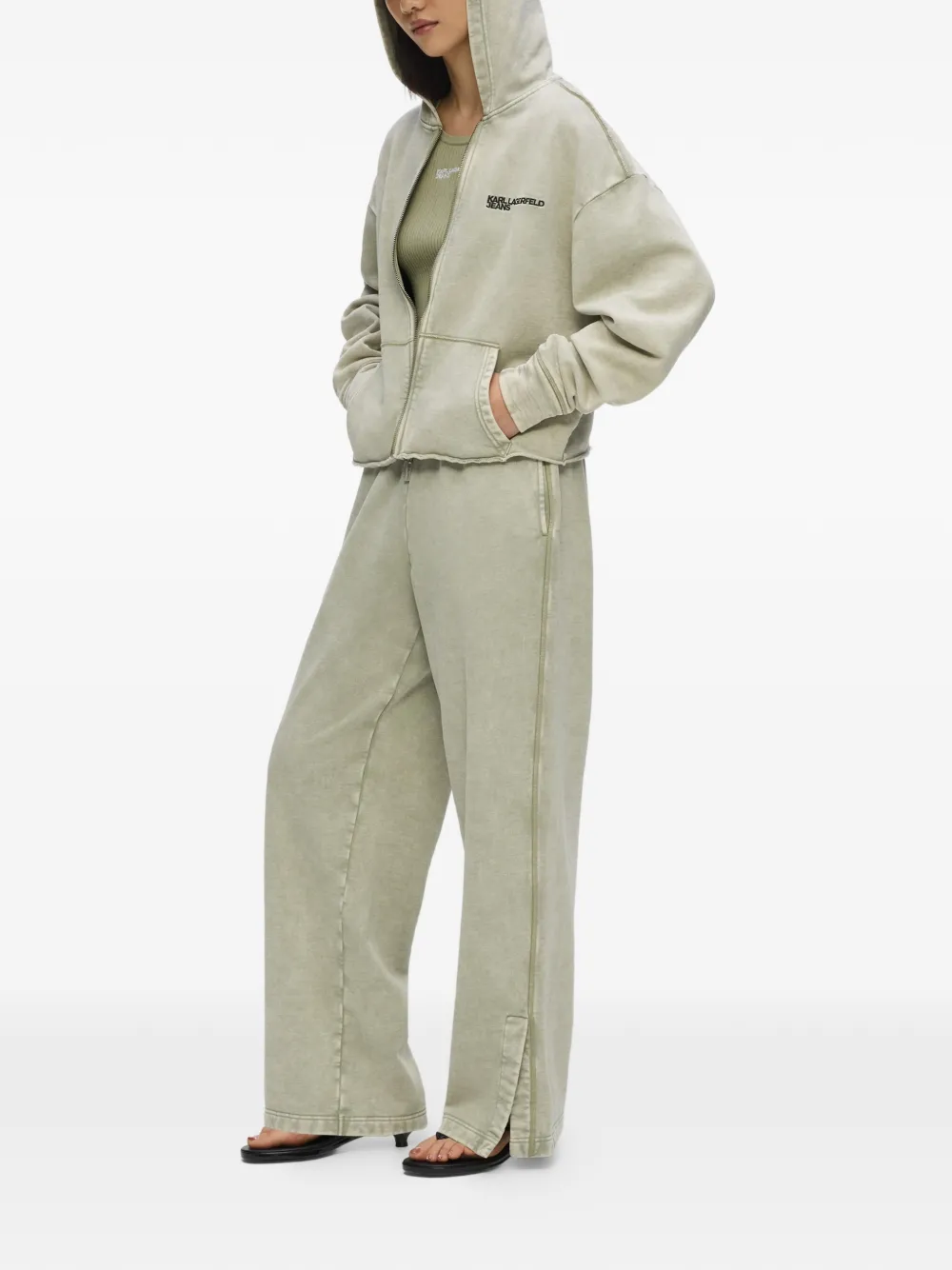 Karl Lagerfeld Jeans Pantalon De Jogging à Effet Délavé - Vert 