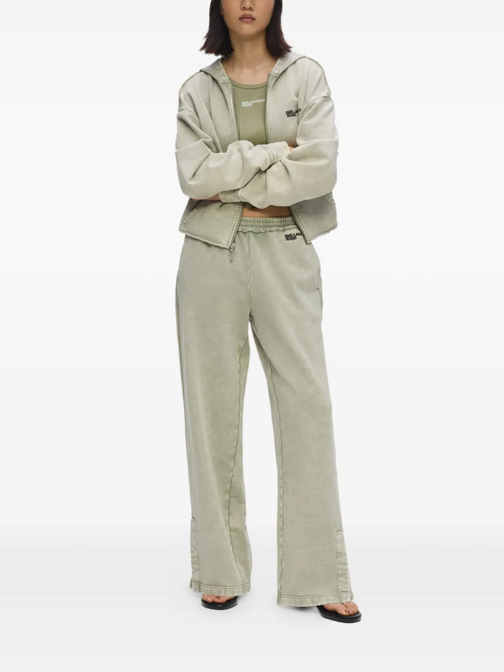  Karl Lagerfeld Jeans Pantalon De Jogging à Effet Délavé - Vert 