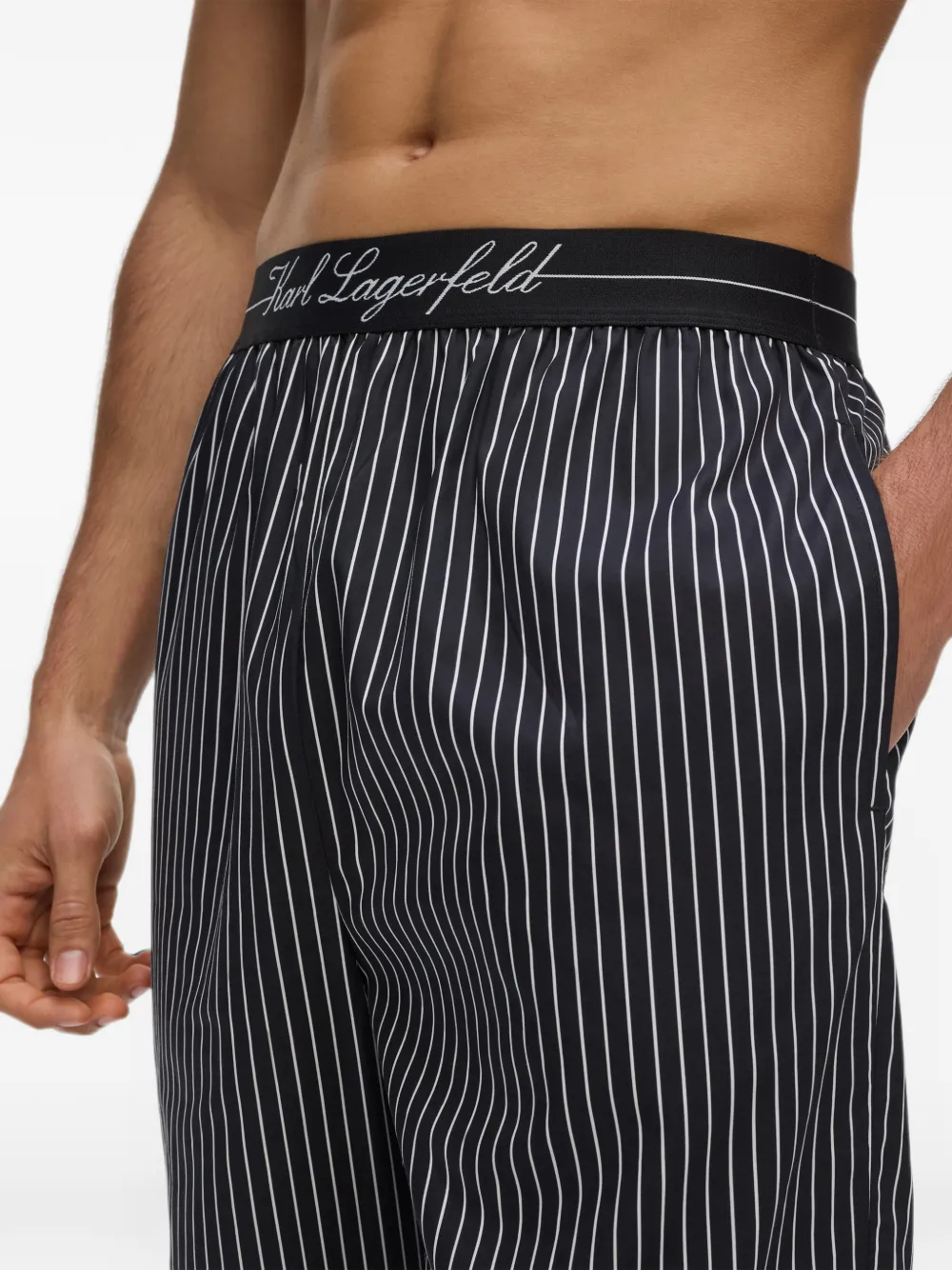 Karl Lagerfeld Hotel Karl gestreepte pyjama Wit