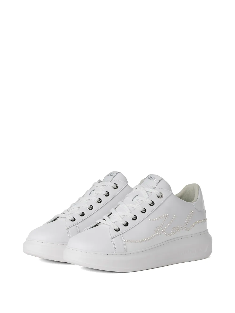Karl Lagerfeld Kapri Signia sneakers met parel Wit