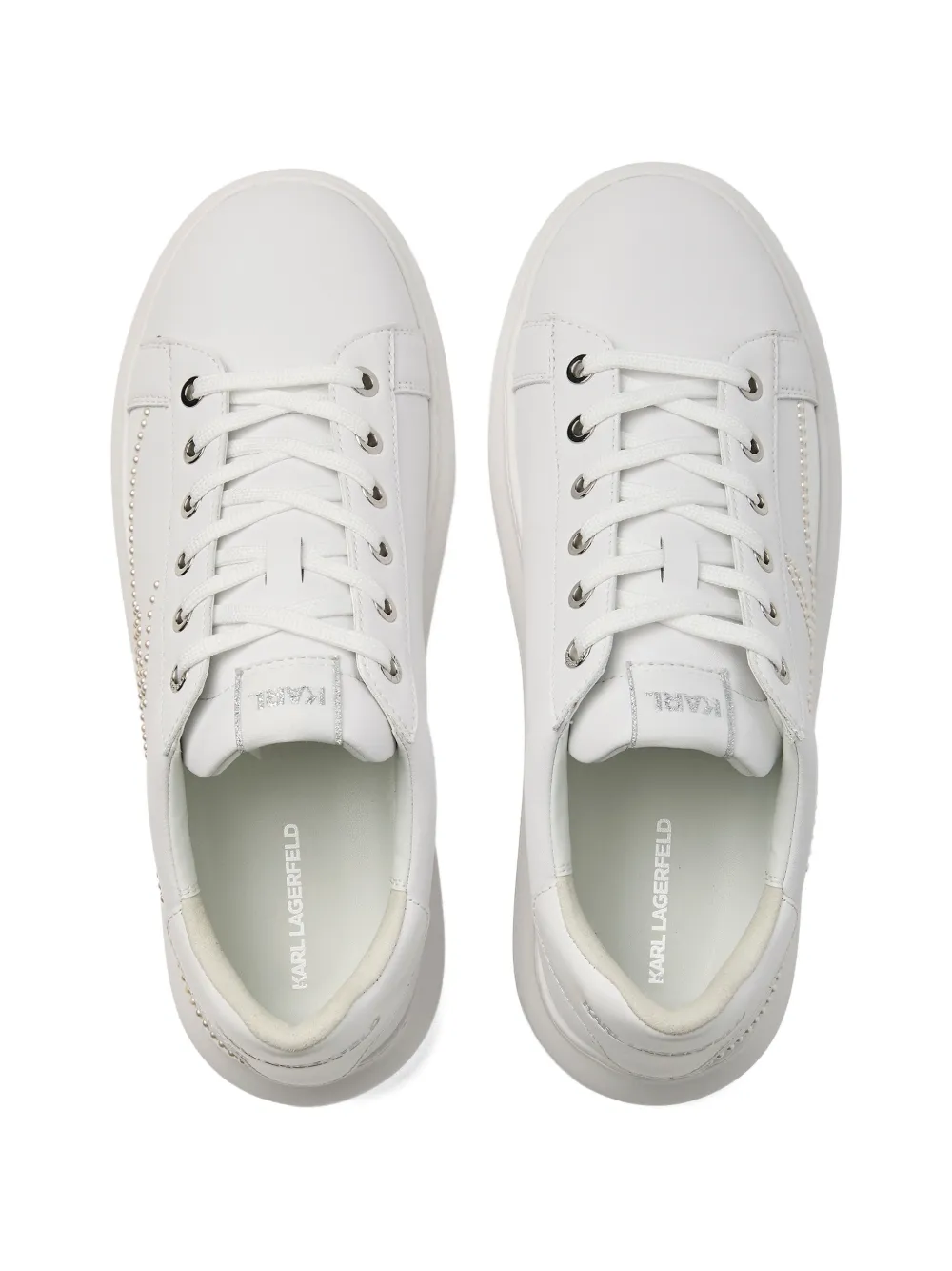Karl Lagerfeld Kapri Signia sneakers met parel Wit