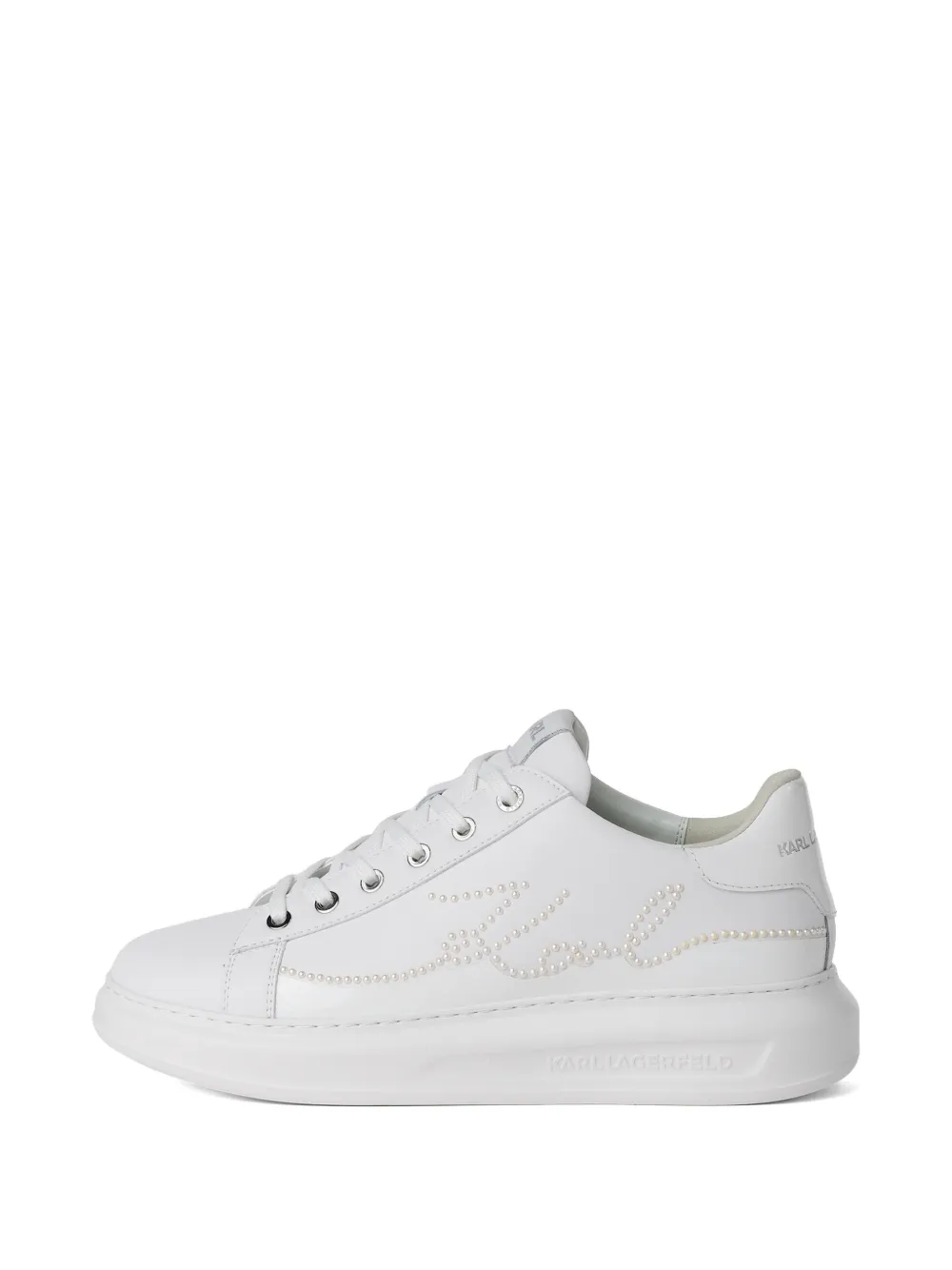 Karl Lagerfeld Kapri Signia sneakers met parel Wit