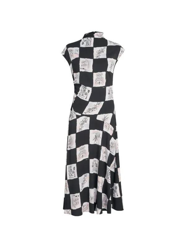 checkerboard midi dress RIXO Checkerboard Maddison Midi Dress