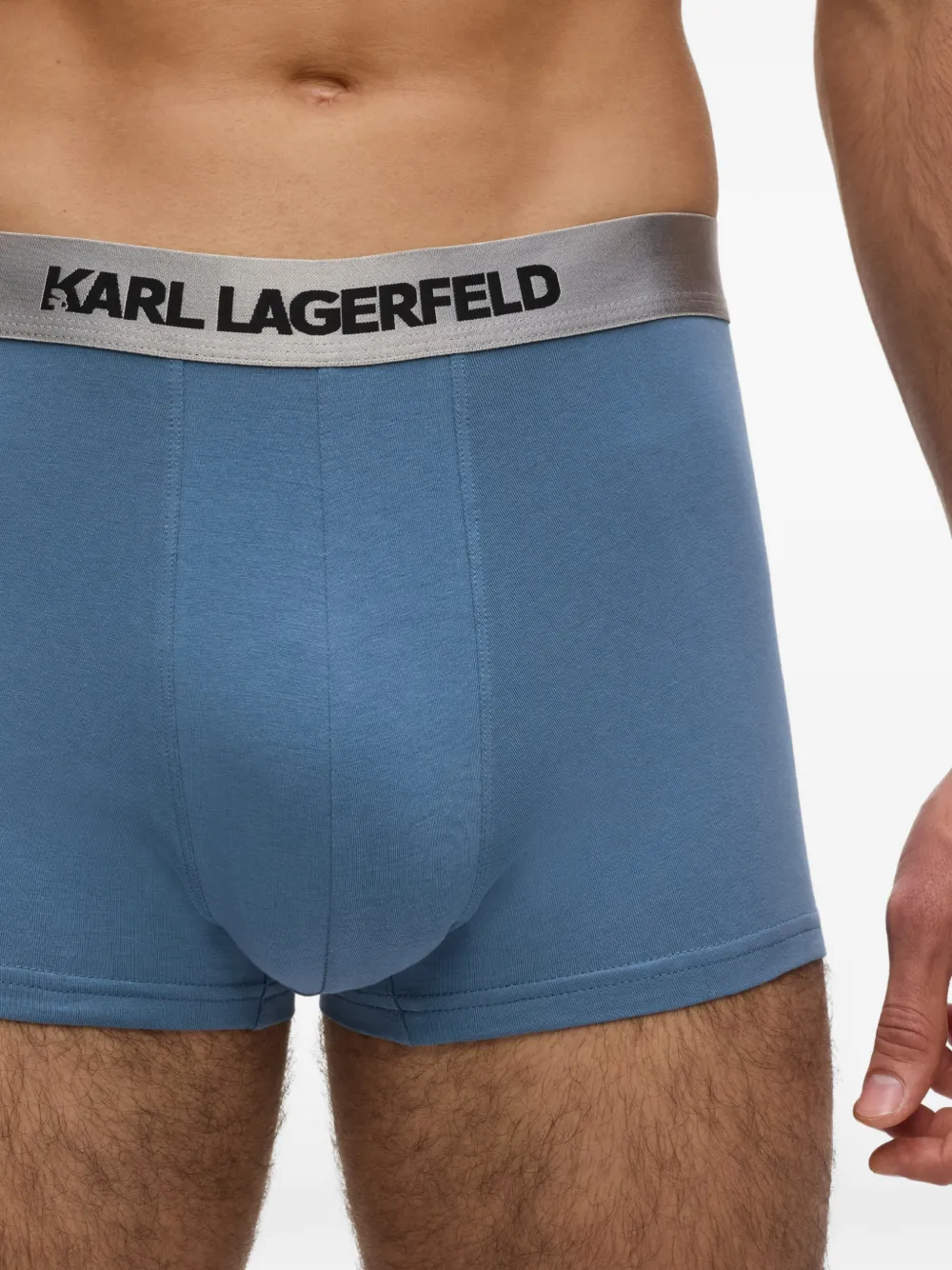 Karl Lagerfeld Drie boxershorts met logoband Blauw