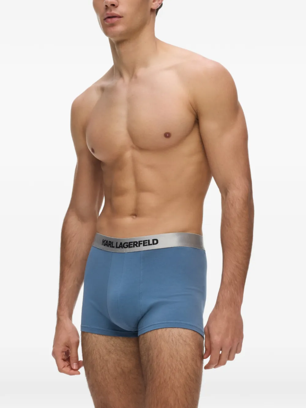 Karl Lagerfeld Drie boxershorts met logoband Blauw