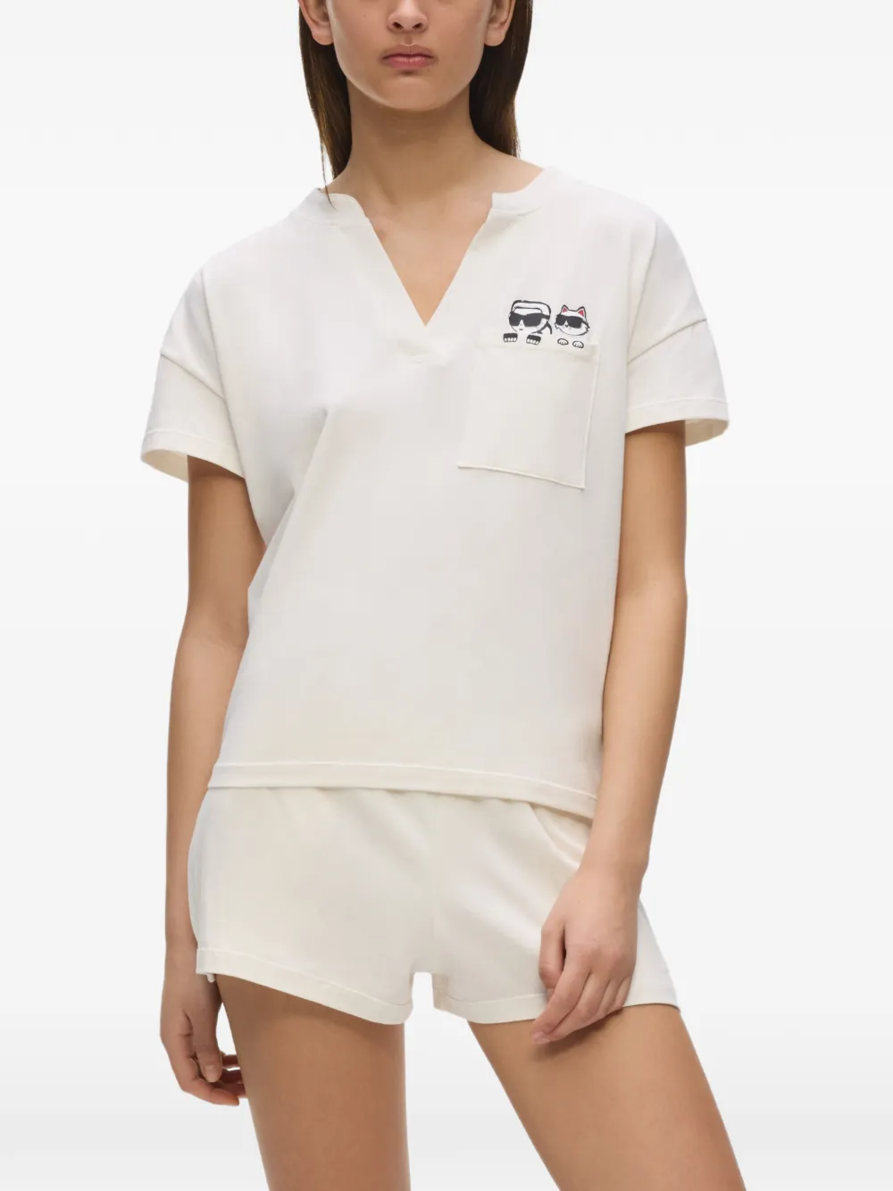 Karl Lagerfeld Ikon korte pyjama set Wit