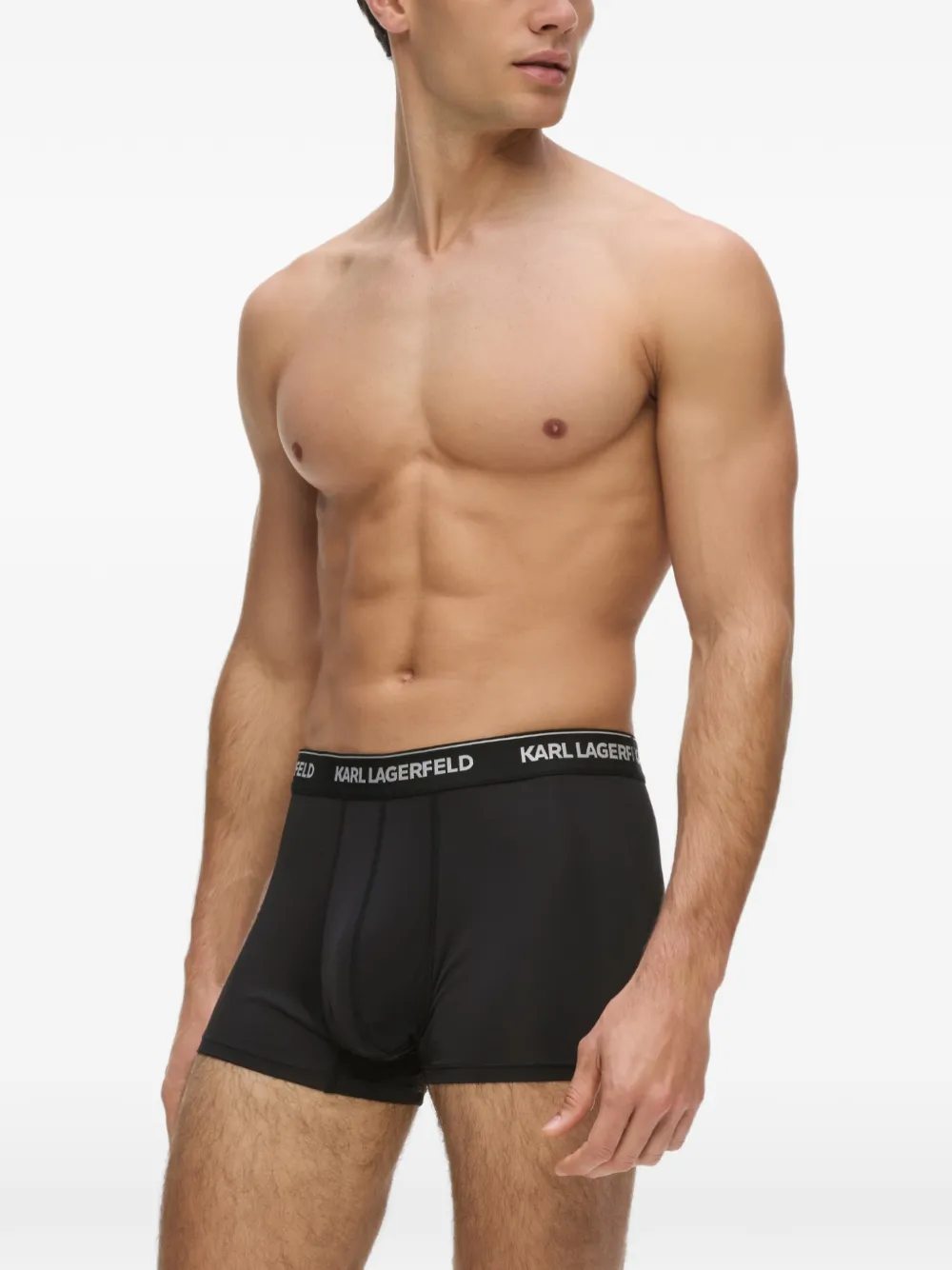 Karl Lagerfeld Drie boxershorts met logoband Zwart