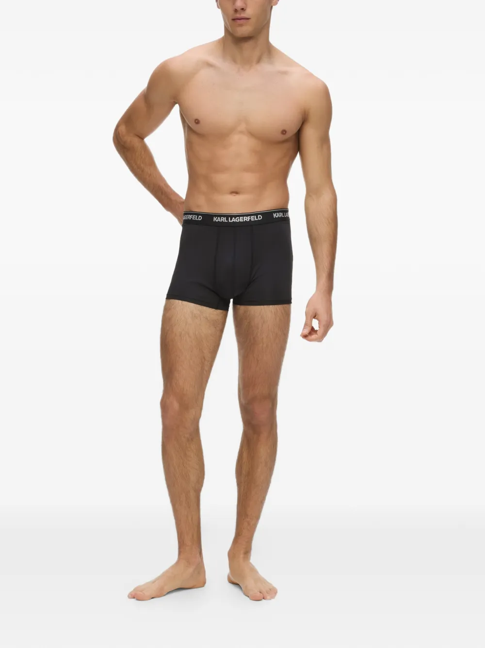 Karl Lagerfeld Drie boxershorts met logoband Zwart