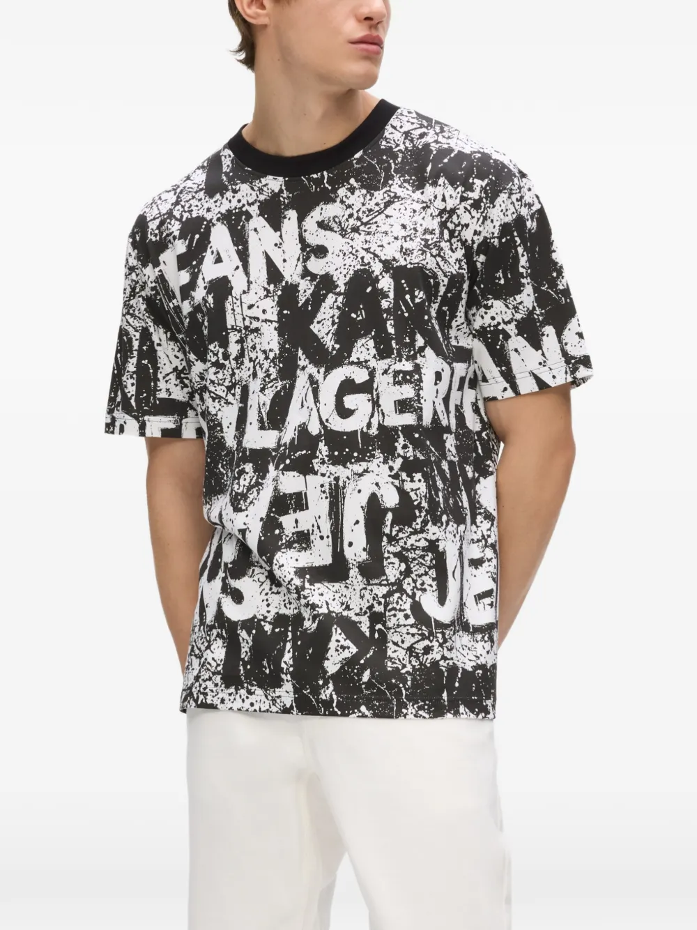 Karl Lagerfeld Jeans T-shirt met logoprint Zwart