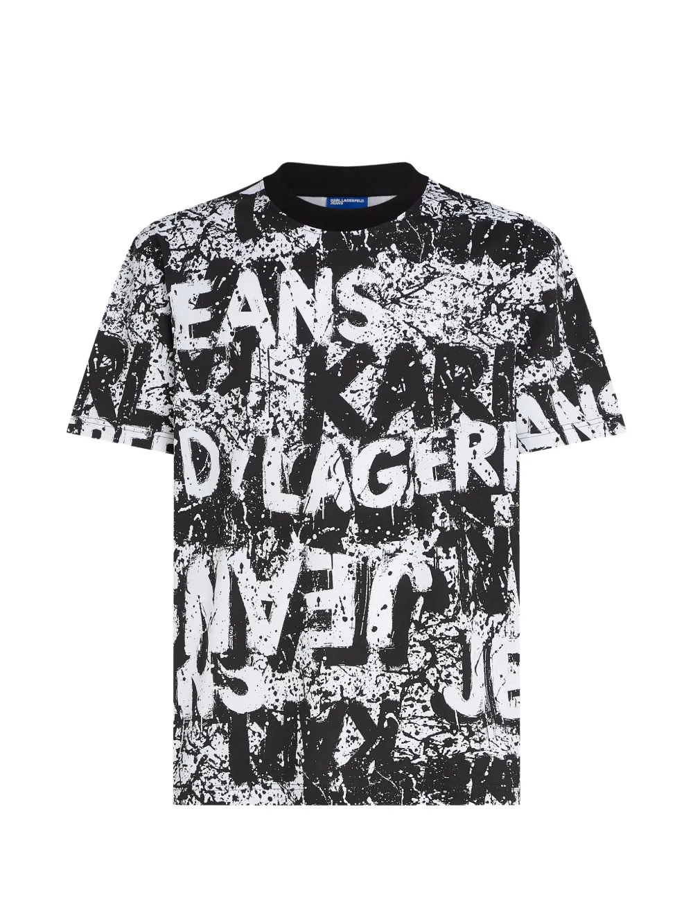Karl Lagerfeld Jeans all-over logo-print T-shirt - Schwarz