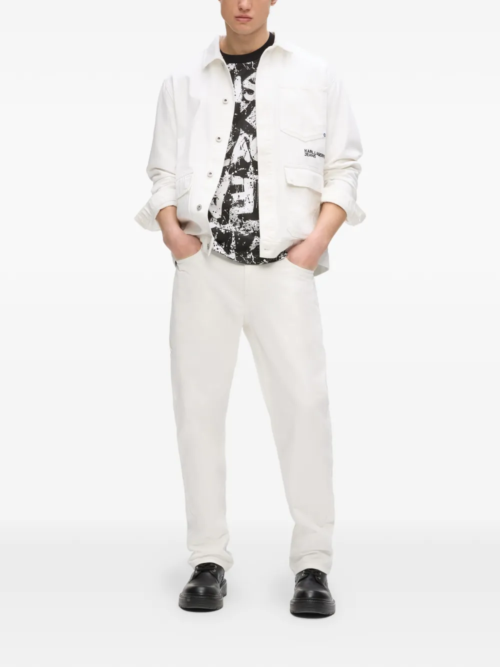 Karl Lagerfeld Jeans T-shirt met logoprint Zwart