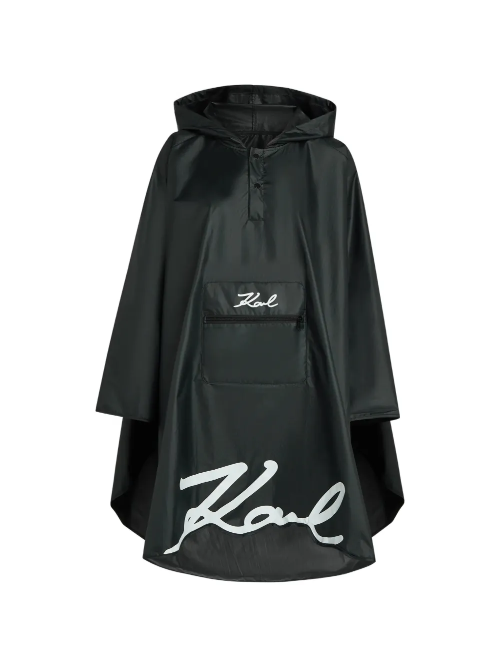 Karl Lagerfeld Poncho con cappuccio - Nero