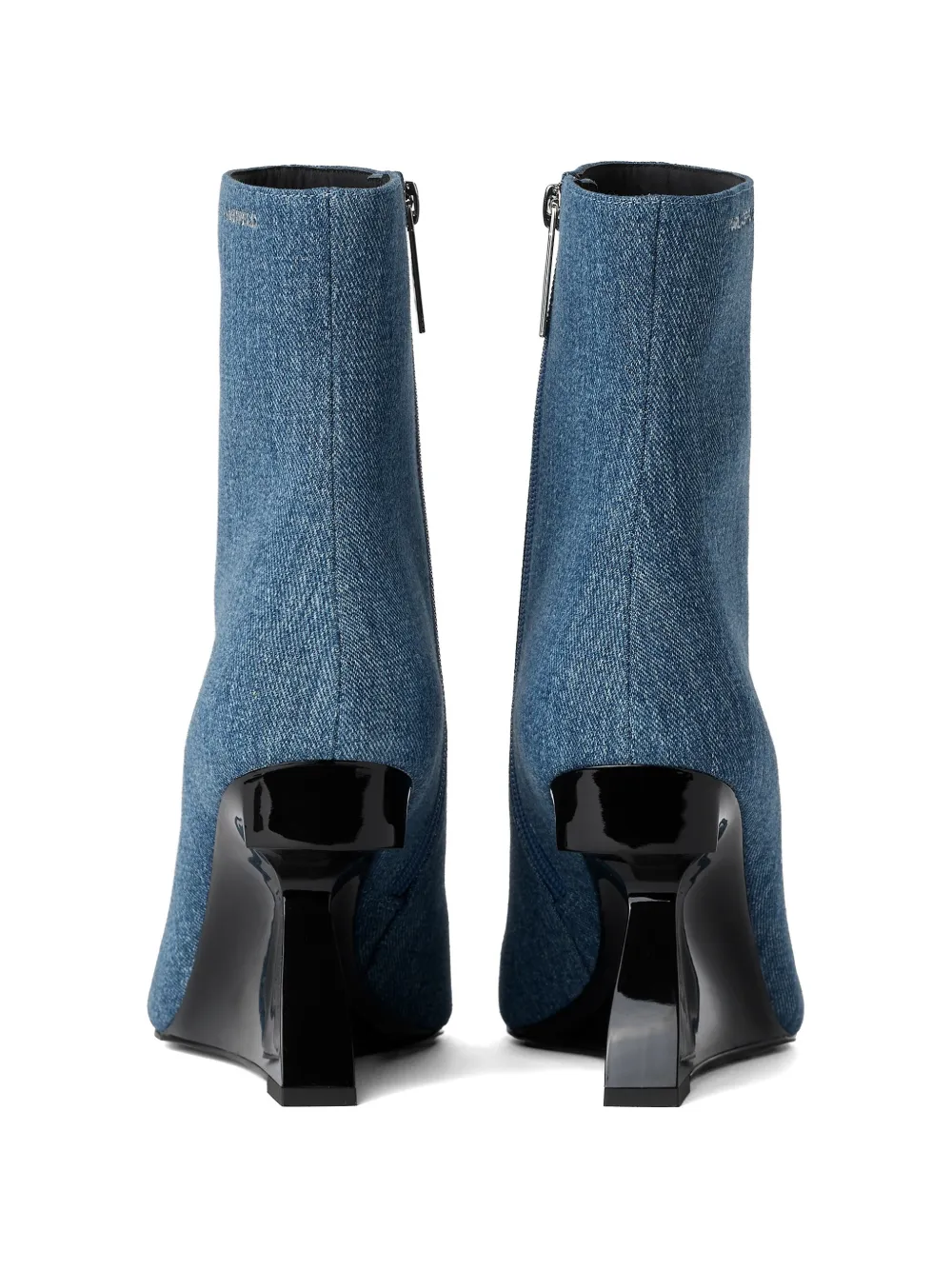 Karl Lagerfeld Jeans Denim laarzen met sculpturale sleehak Blauw