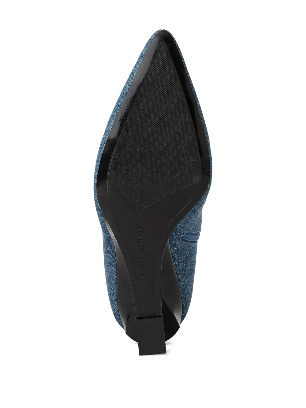 Karl Lagerfeld Jeans Denim laarzen met sculpturale sleehak Blauw