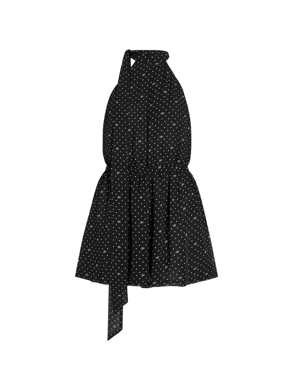 Karl Lagerfeld polka-dot halter-neck playsuit - Nero