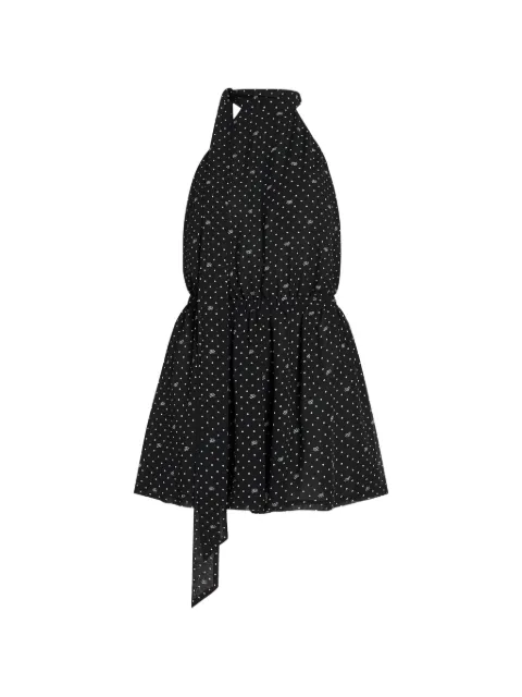 Karl Lagerfeld polka-dot halter-neck playsuit
