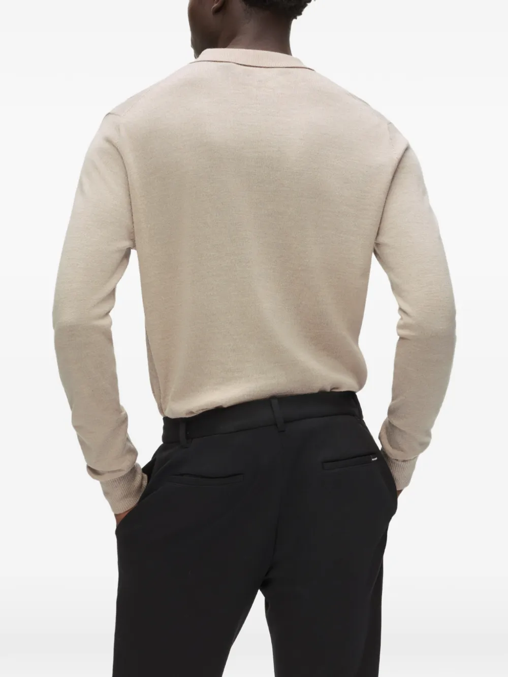 Karl Lagerfeld Poloshirt met lange mouwen Beige